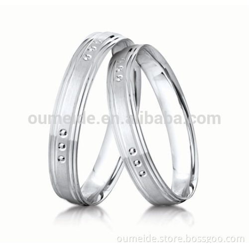 classic simple silver color custom handmade wedding band couples rings sets 316l surgical stainless steel jewelry